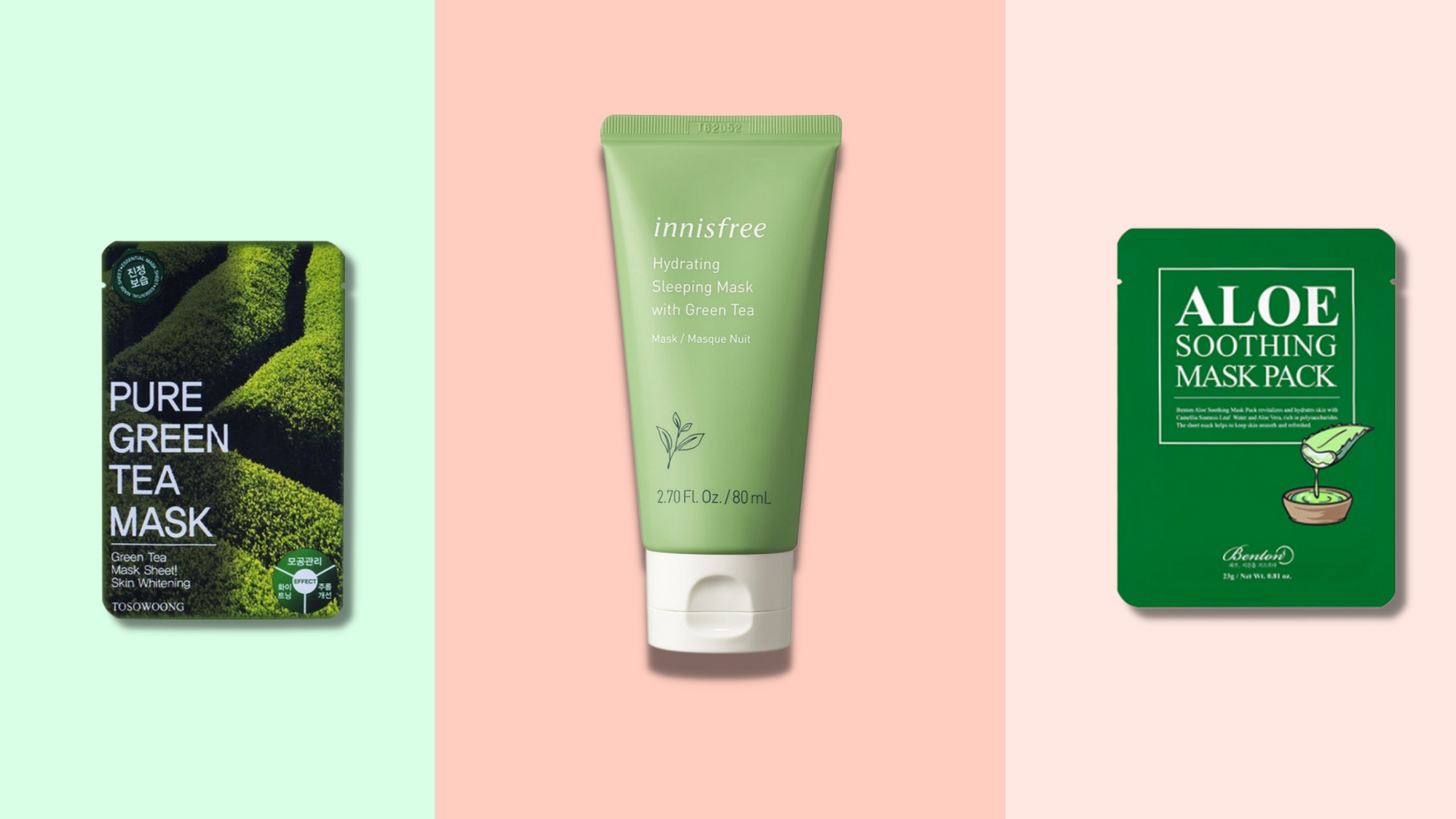 Three Affordable and Effective Korean Masks with Green Tea