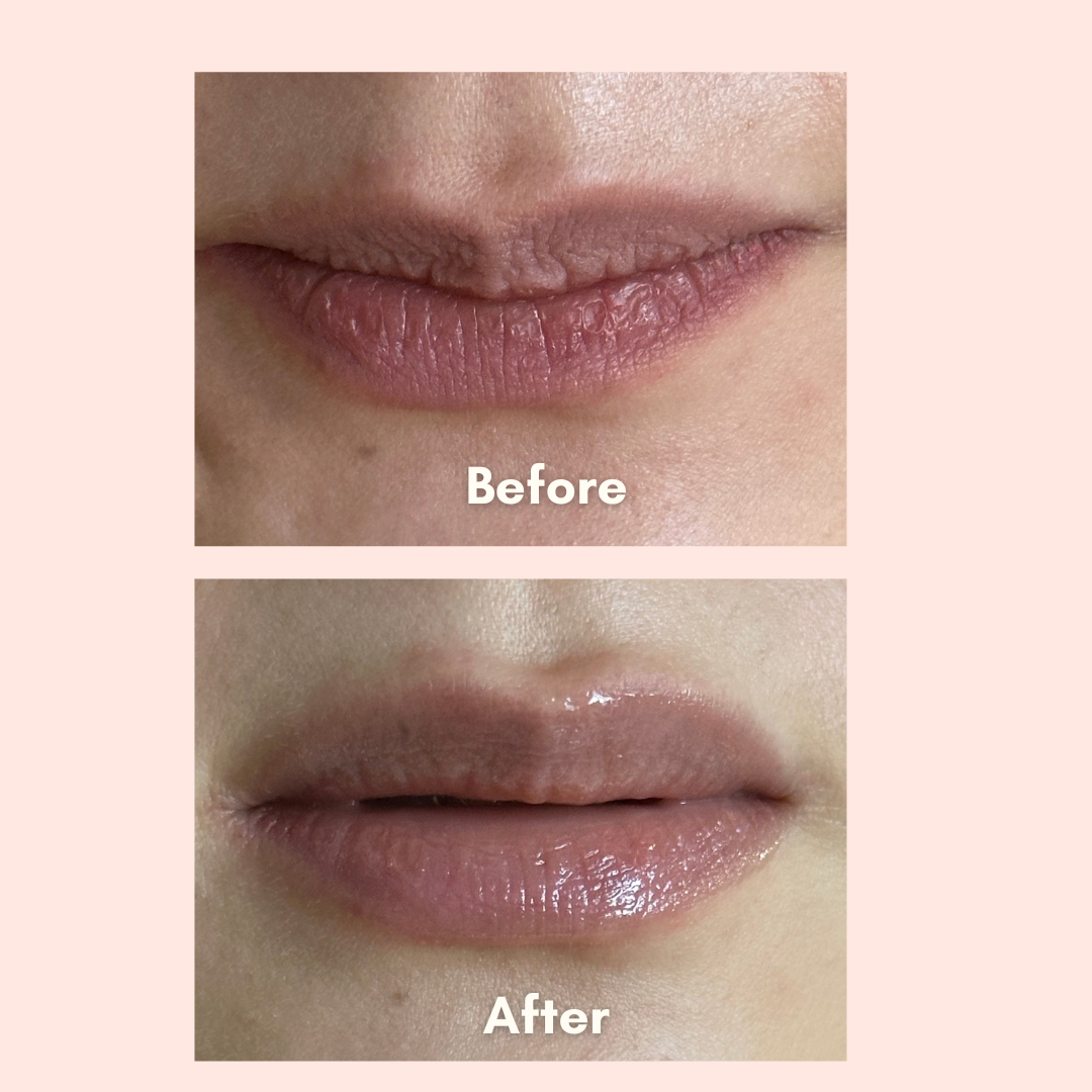 Jelly Ko Gelato Glaze Lip Mask Before & After