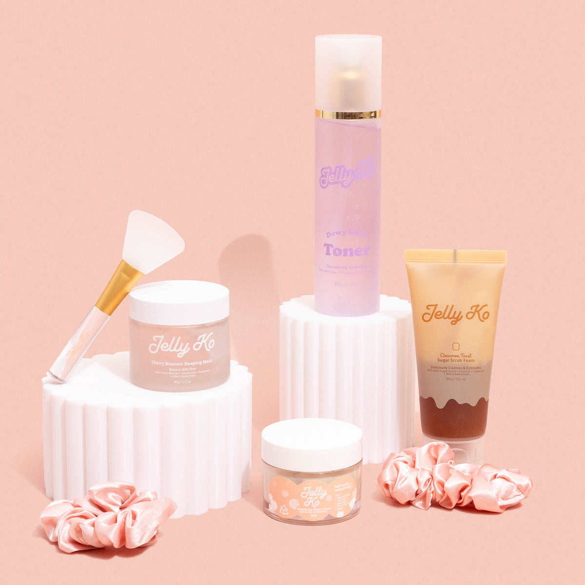 Jelly Ko Cherry On Top Scrunchies Set & Travel Bag