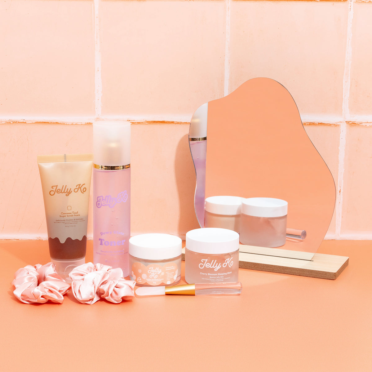 Jelly Ko Cherry On Top Scrunchies Set & Travel Bag