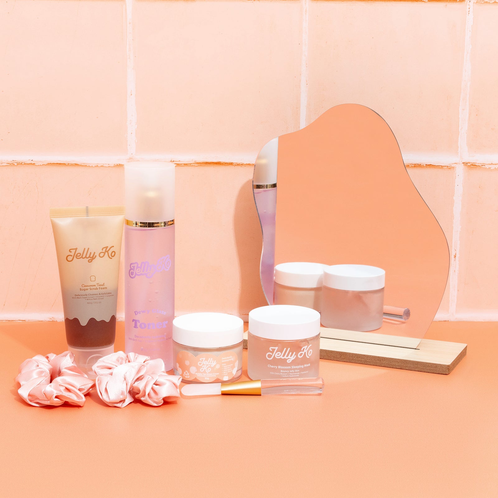 Jelly Ko Cherry On Top Scrunchies Set & Travel Bag